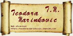 Teodora Marinković vizit kartica